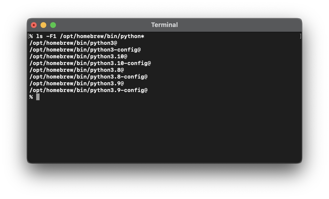 How to install Python Specific version (3.8, 3.9 or 3.10) using Brew